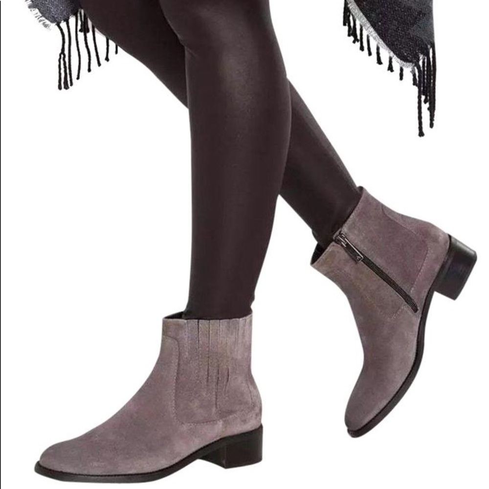 Aquatalia Oribella gray suede waterproof boots